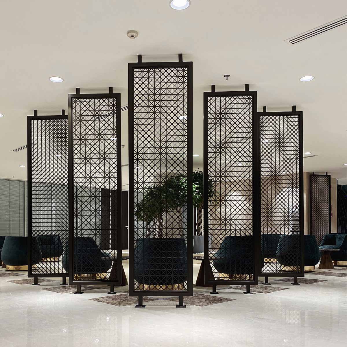 Custom architectural metal divider screen for interior spaces | TBK Metal