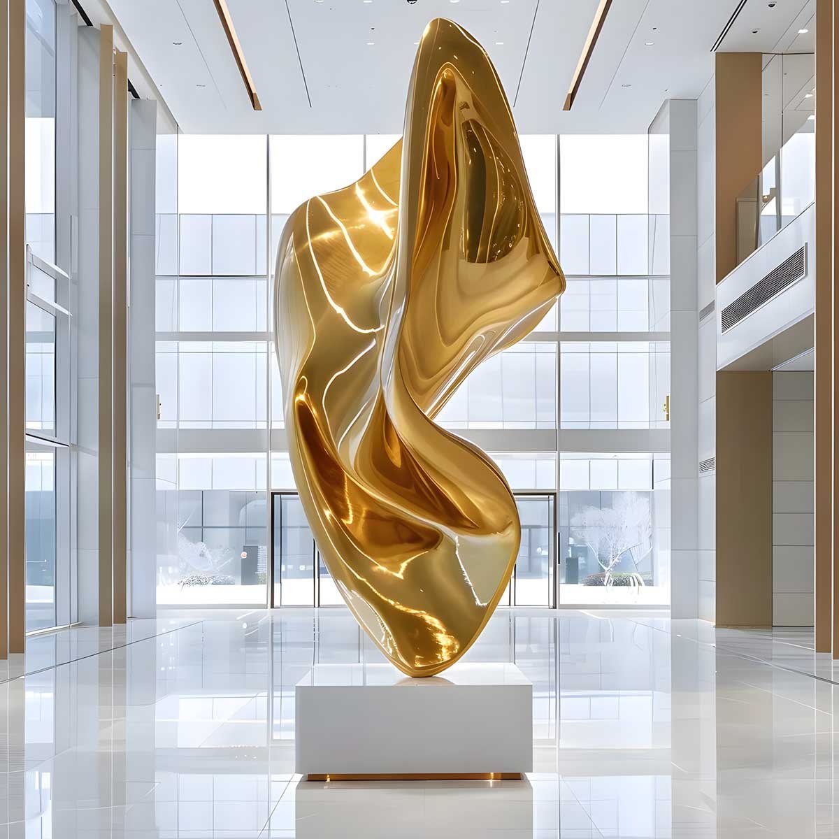 Custom metal sculptures & artworks displayed in modern architectural setting, showcasing intricate design and premium craftsmanship by TBK Metal Australia.