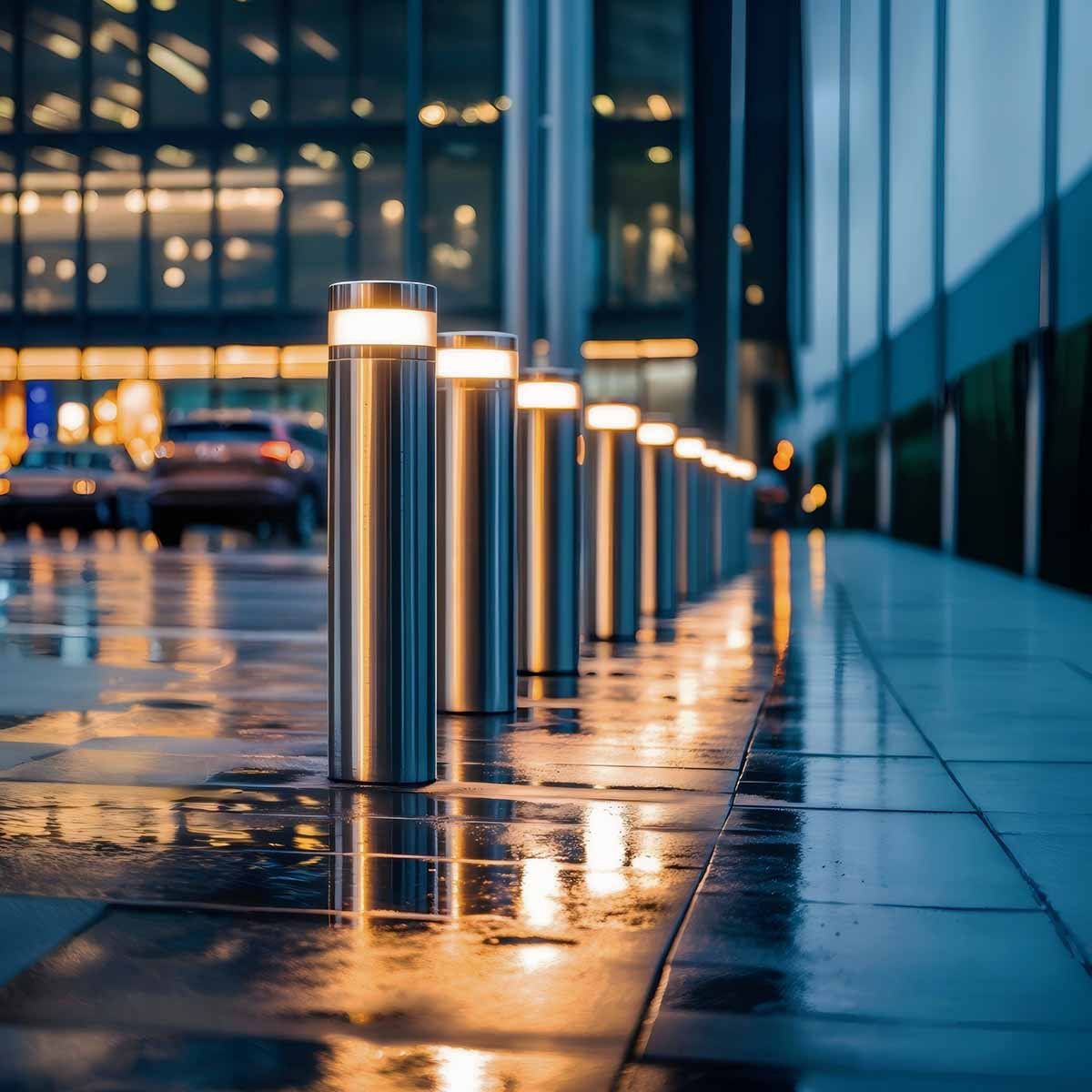 Stainless steel bollard for security and safety applications manufactured by TBK Metal