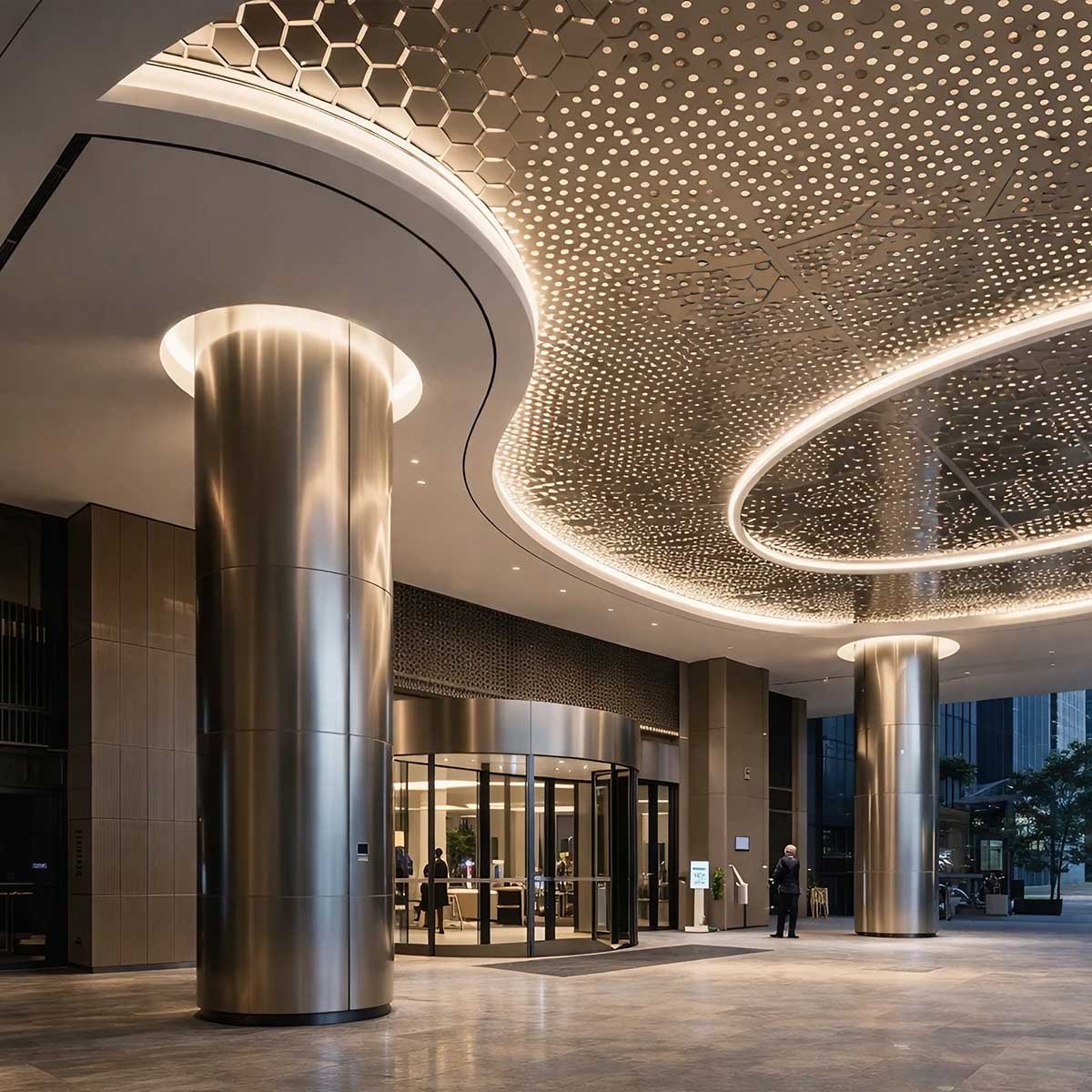 Stainless steel architecture showcasing material properties and versatile applications in modern building design