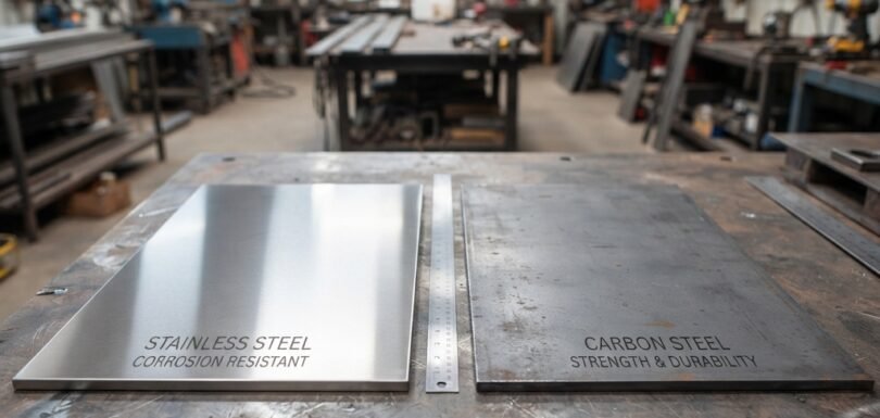 Stainless steel vs carbon steel comparison with emphasis on the properties of the material, its durability, and the types of projects it can be used for.