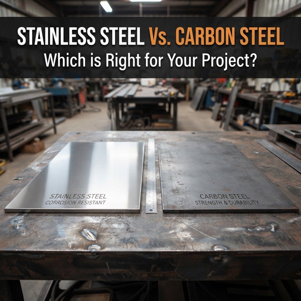 Stainless steel vs carbon steel comparison with emphasis on the properties of the material, its durability, and the types of projects it can be used for.