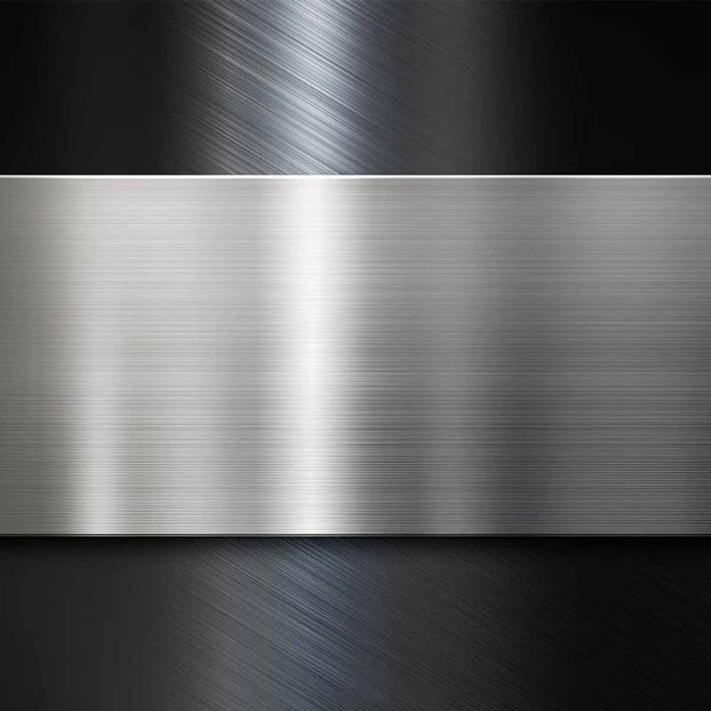 Hairline finish stainless steel sheet with a fine linear surface texture