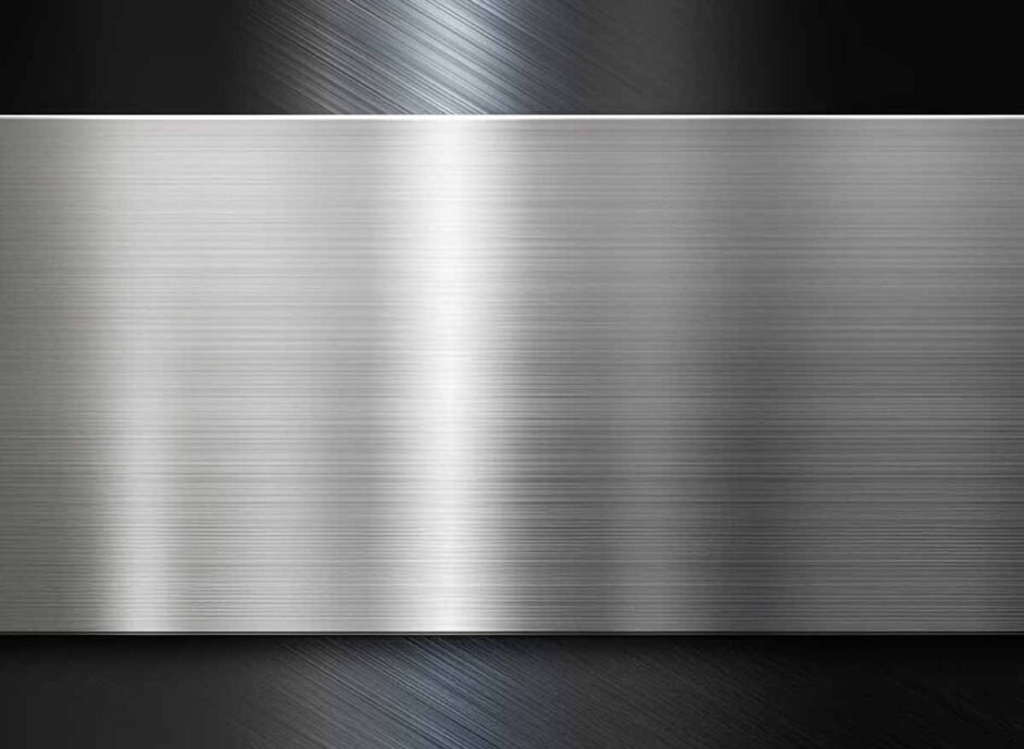 Hairline finish stainless steel sheet with a fine linear surface texture