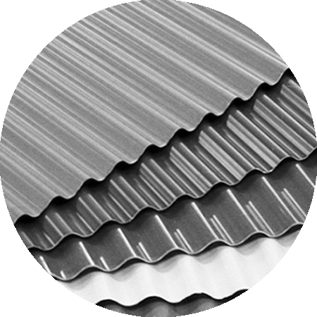 TBK Metal corrugated stainless steel sheet with wave-shaped profile for roofing, cladding, and architectural applications.
