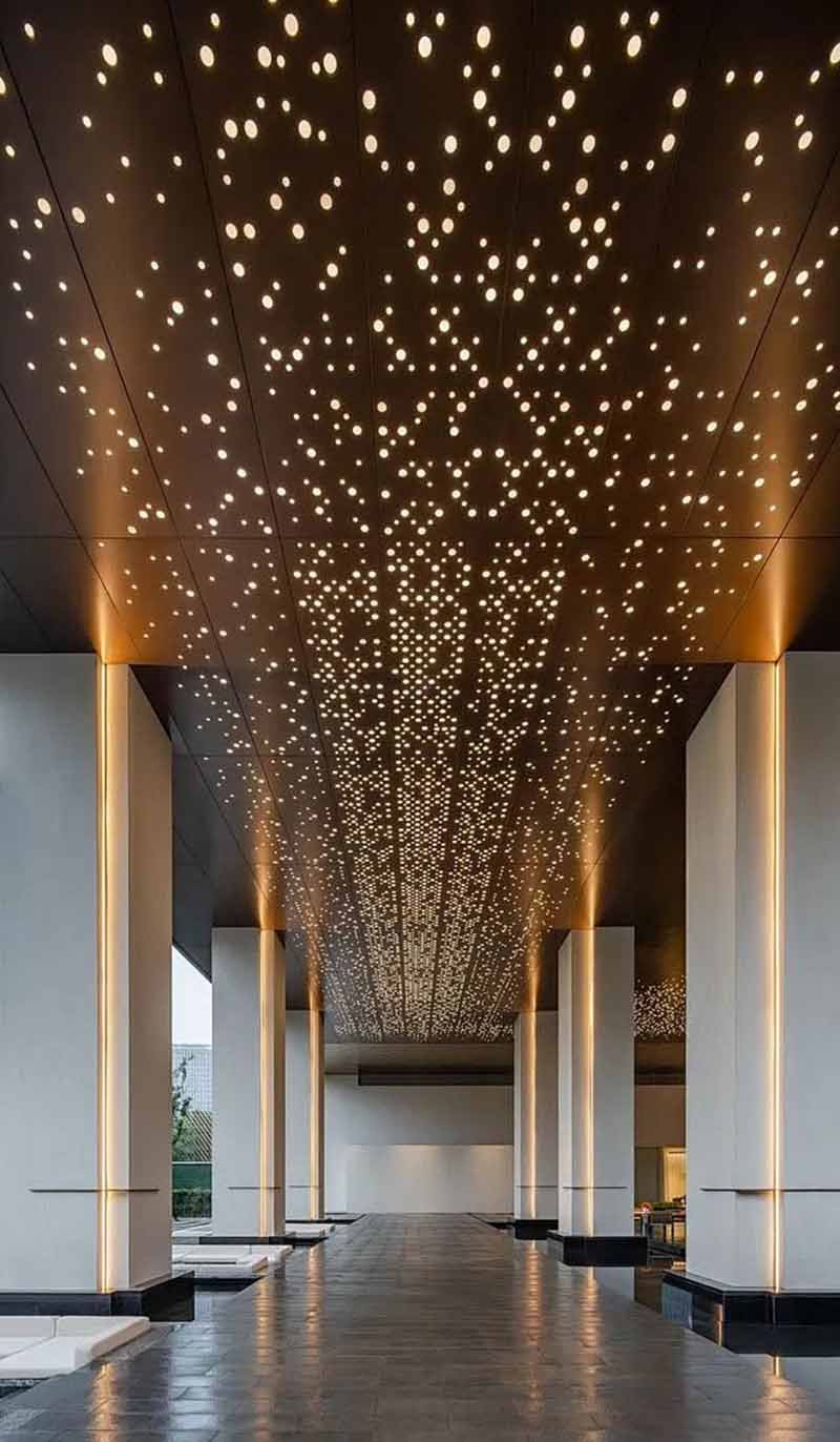 Customization options for architectural suspended metal ceiling systems
