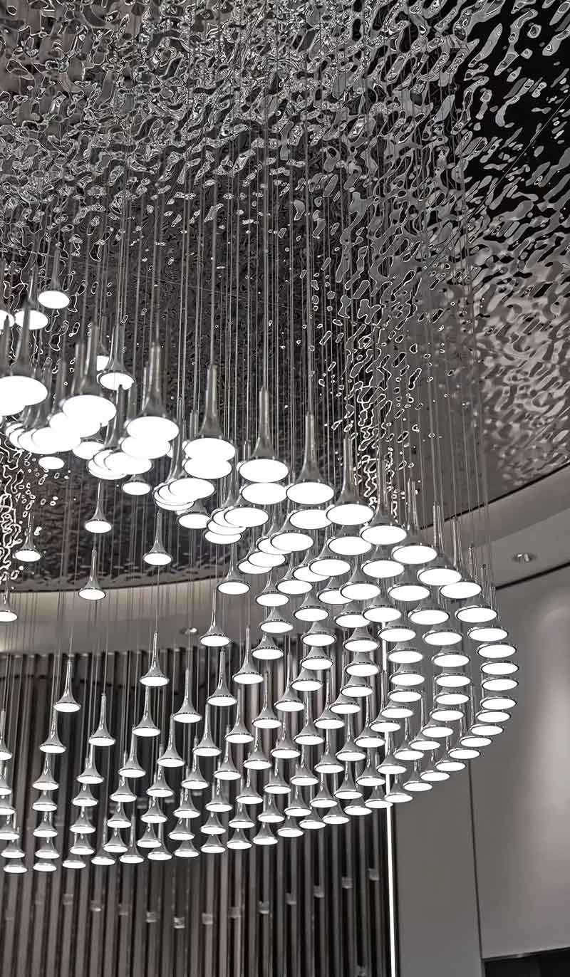 Custom embossed stainless steel sheet with textured surface finish for architectural wall panels
