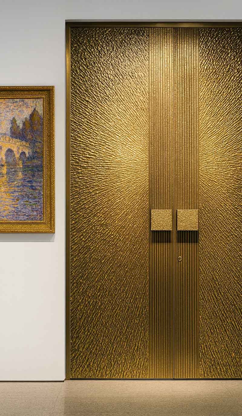 Embossed metal sheet showing customized stainless steel surface options