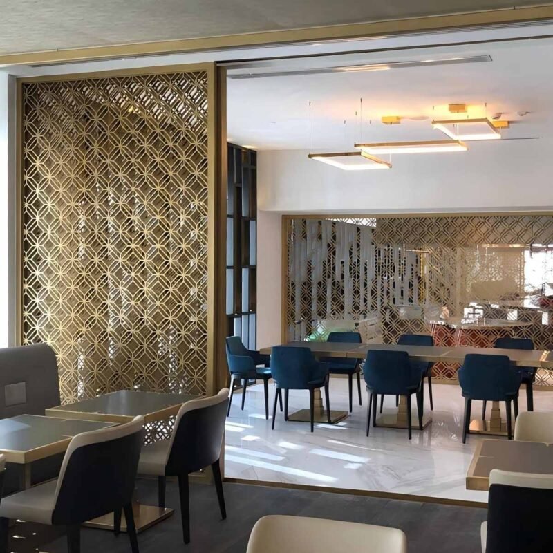Stainless Steel Laser-Cut Decorative Metal Screen Panels by TBK Metal Australia, featuring intricate patterns, perfect for modern architectural, interior, and exterior design applications.