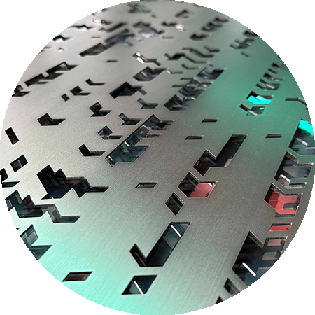 TBK Metal laser cut stainless steel sheet with precise decorative pattern for architectural screens and custom metal fabrication.