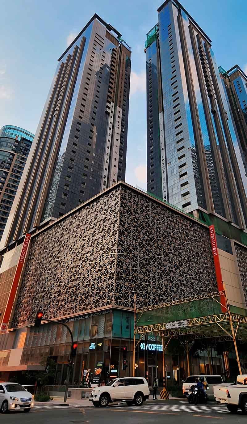 Architectural metal facade cladding project featuring custom exterior panel design
