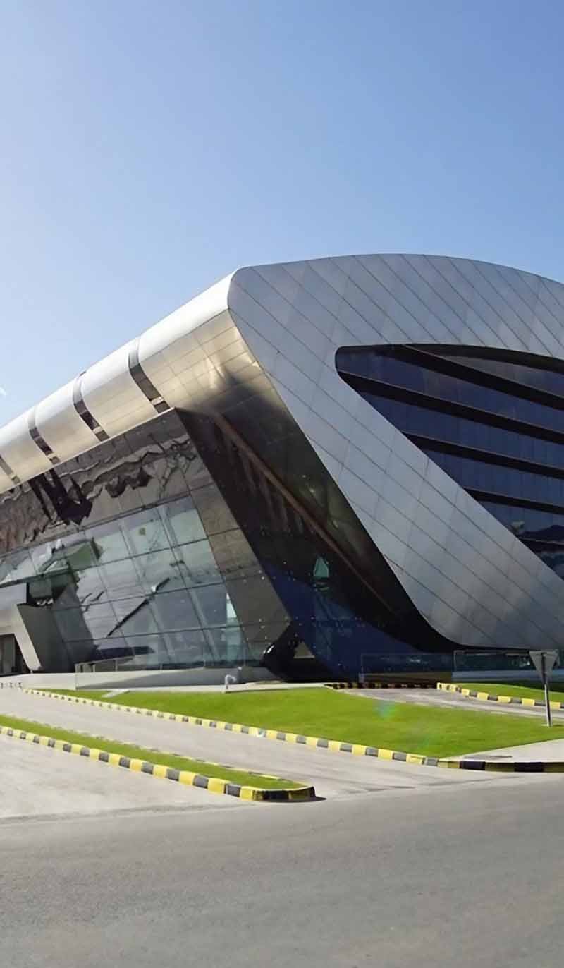 Architectural metal facade cladding project with custom perforated exterior panels