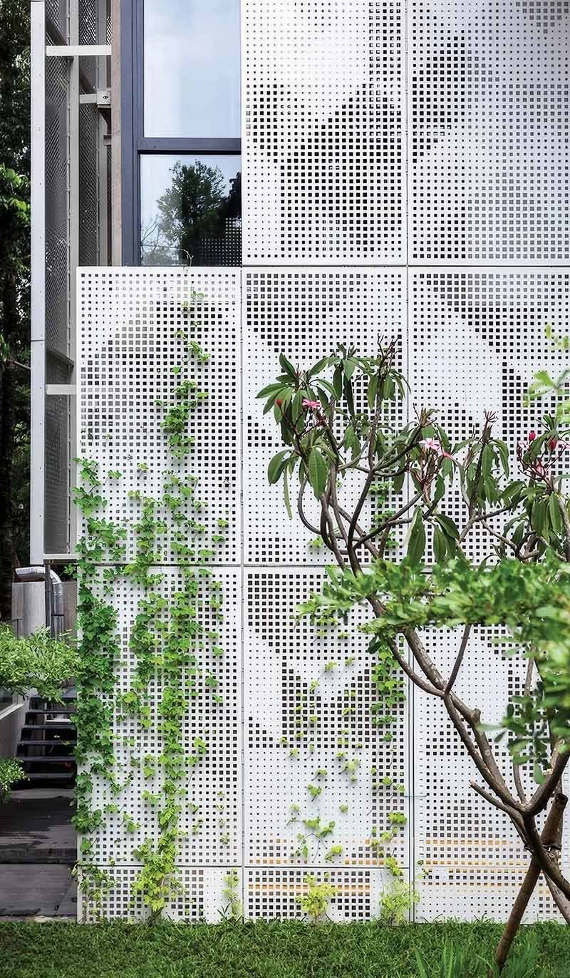 Modern architectural metal facade cladding project with customized exterior panels
