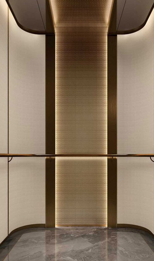 Embossed metal sheet forming part of a stainless steel architectural installation