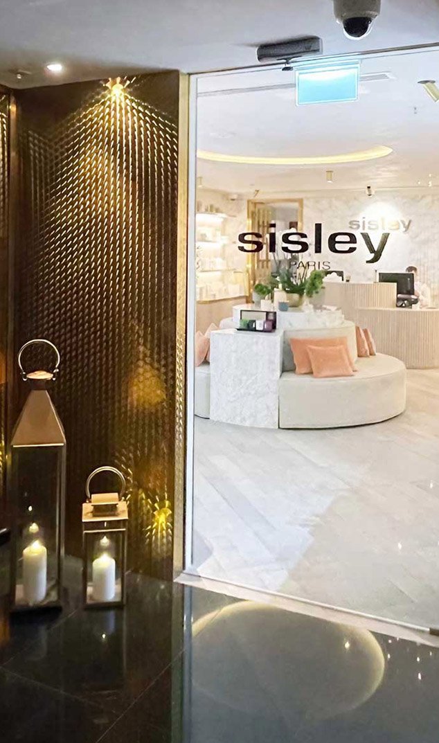 Embossed metal sheet used as a decorative stainless steel architectural feature