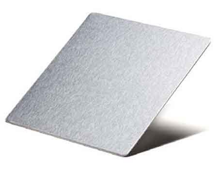 Satin finish stainless steel facade panel with smooth matte surface texture