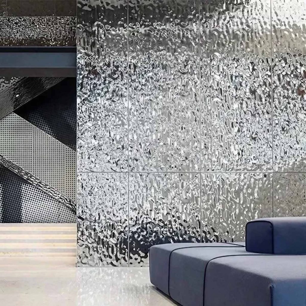 Custom water ripple stainless steel sheet with flowing wave texture for decorative wall panels