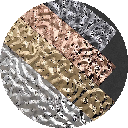 TBK Metal water ripple stainless steel sheet with flowing wave-like textured surface for decorative architectural applications.