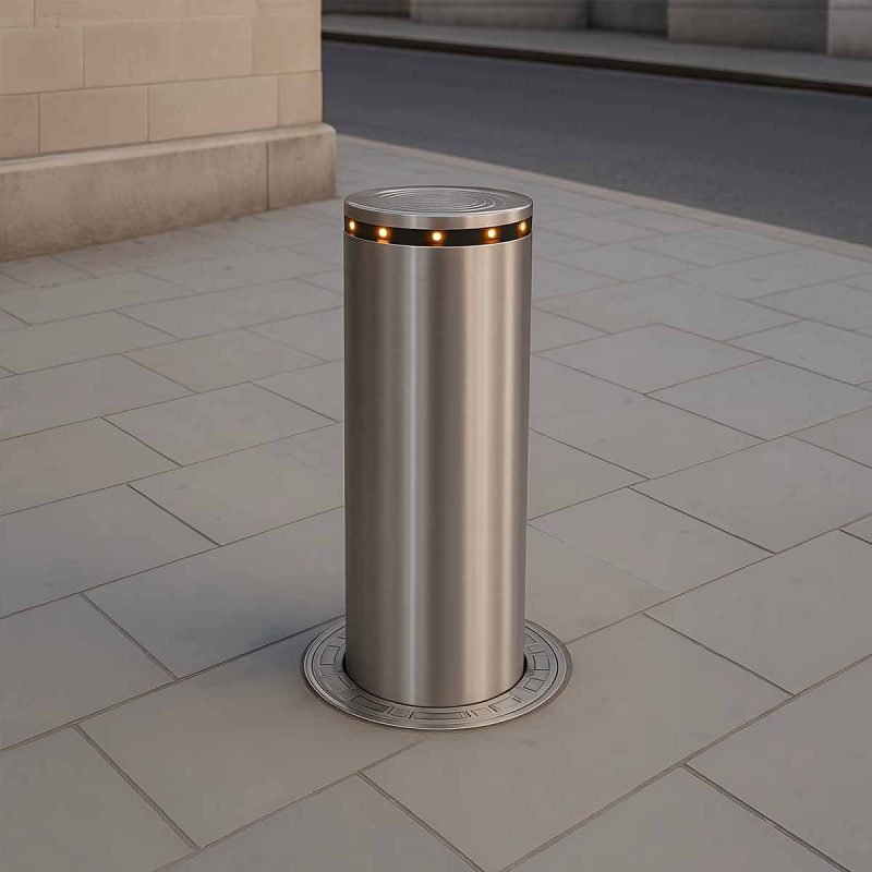 TBK Metal Australia automatic electric retractable bollards for secure, remote-controlled access and traffic management.