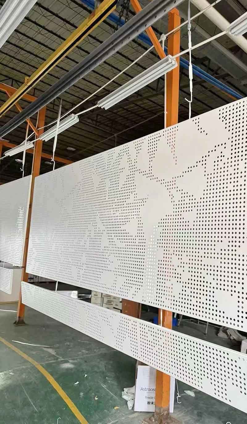 Customisation options for perforated metal cladding aluminium facade panels with different patterns and finishes