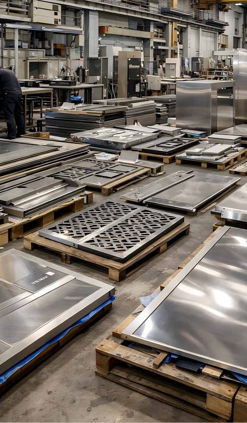 Custom elevator wall cladding options in stainless steel for interior design