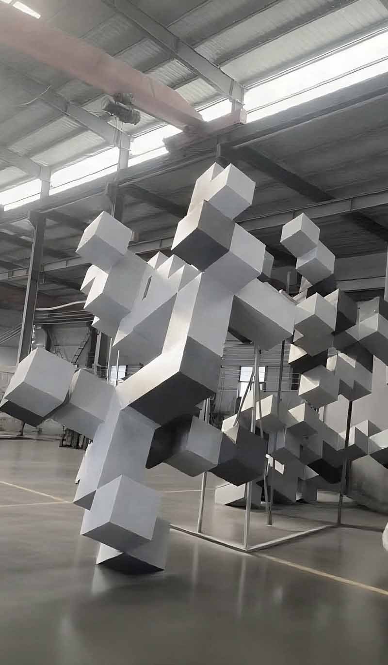Custom metal sculpture options for architectural and commercial projects