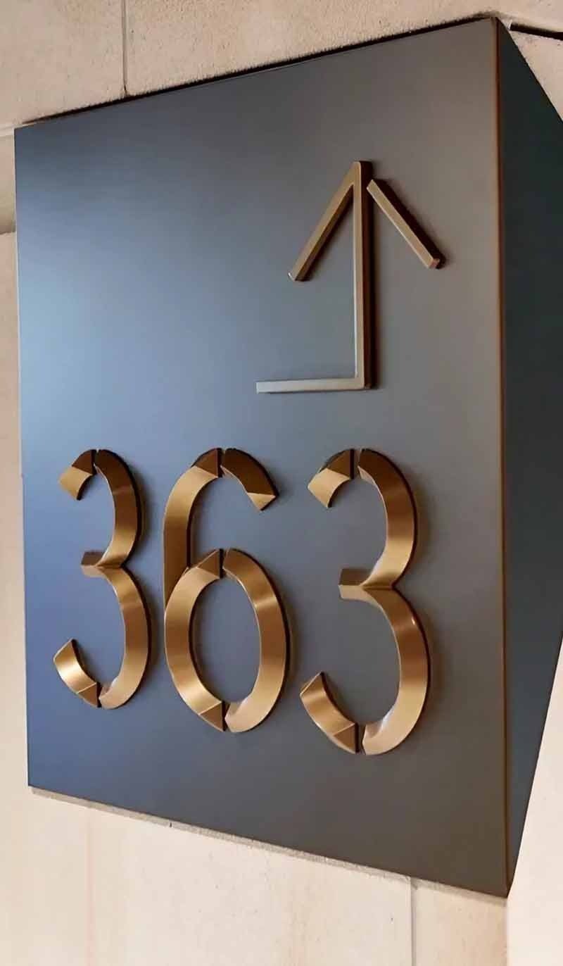 Custom stainless steel sign options for architectural design