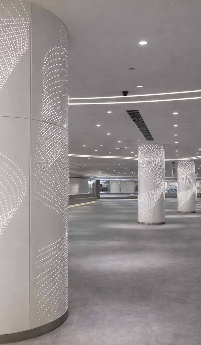 Aluminium column covers and wraps for architectural projects