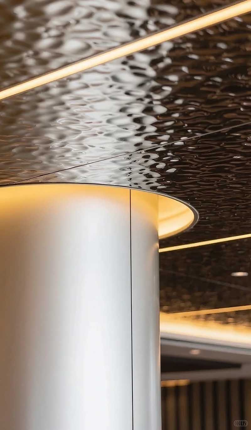 Aluminium column wraps and covers for architectural projects
