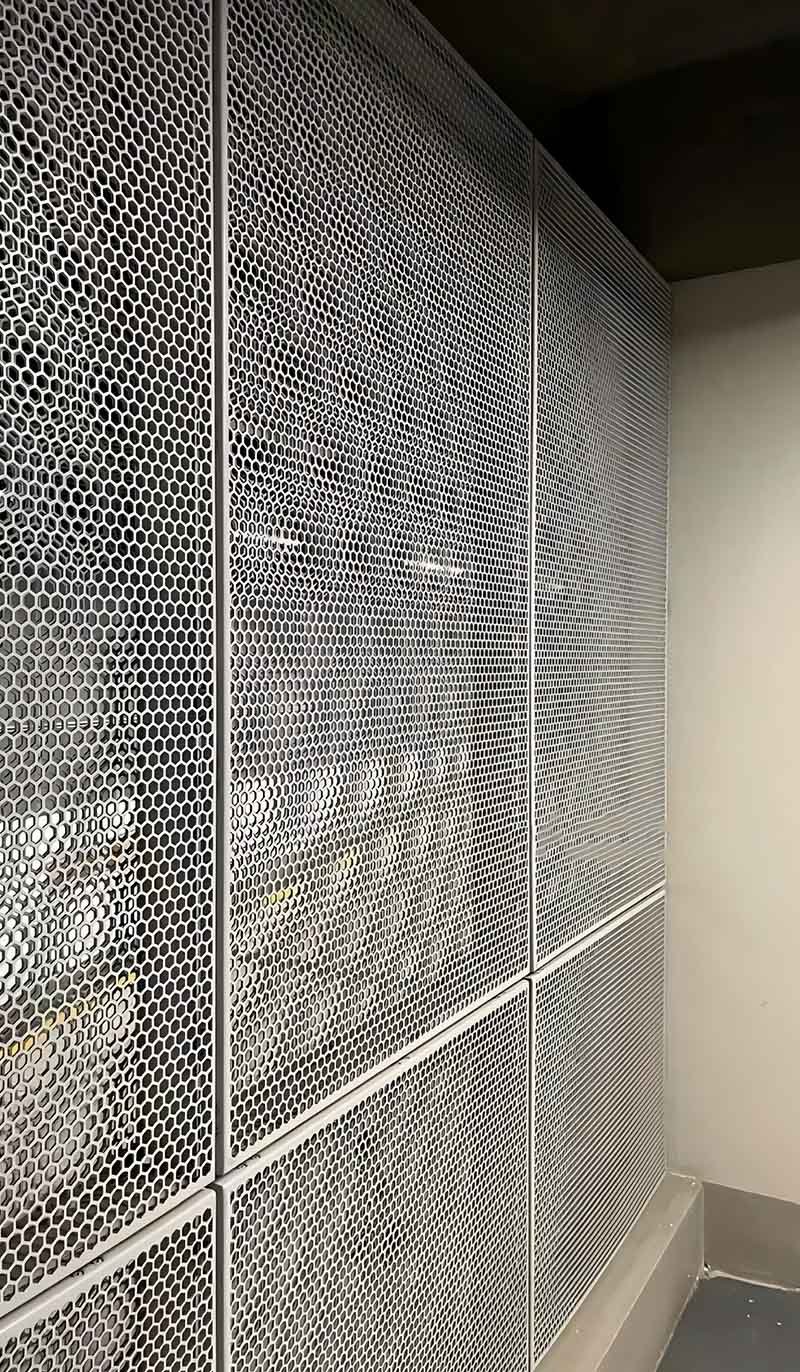 Architectural metal divider screen project with custom fabricated partitions for modern interior applications