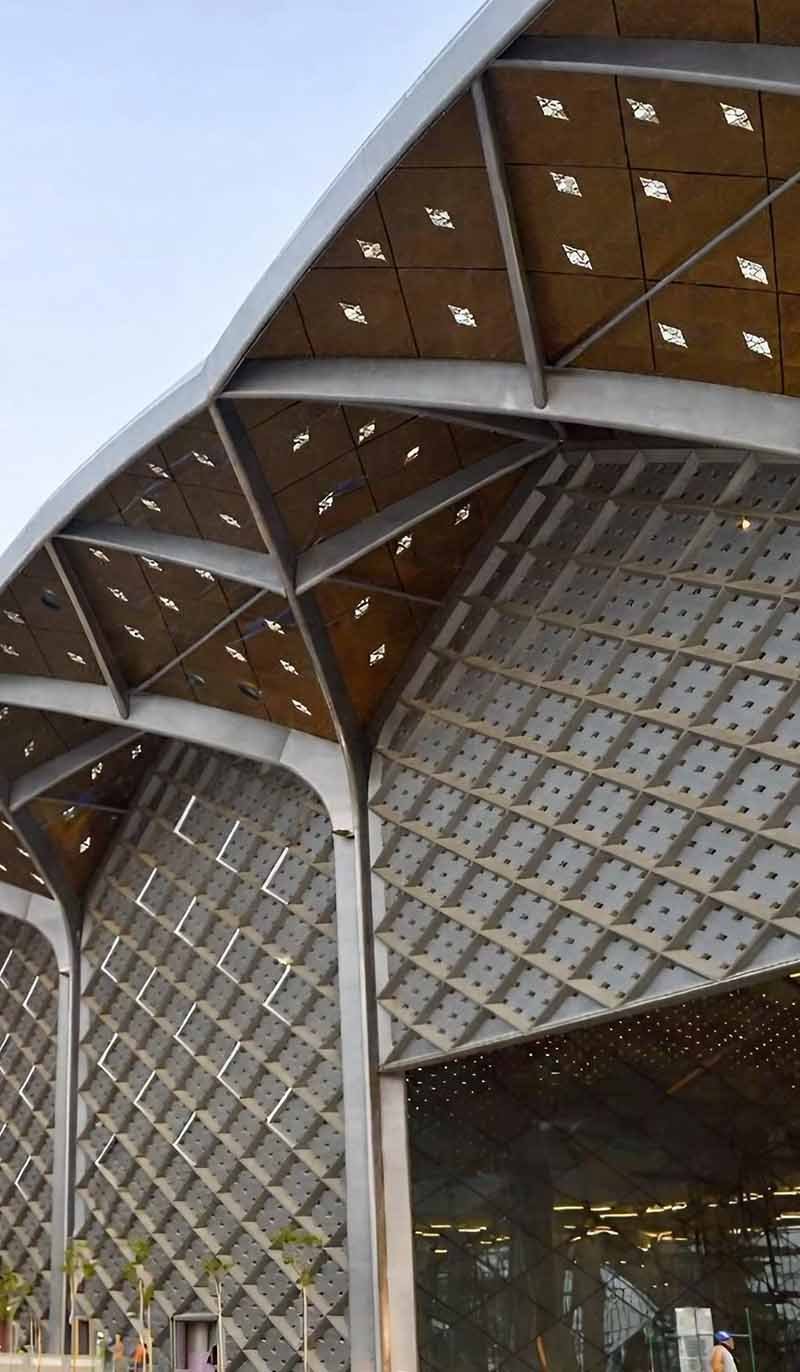 TBK Metal Australia commercial roofs project for train stations and airports large-span steel architectural roofing system