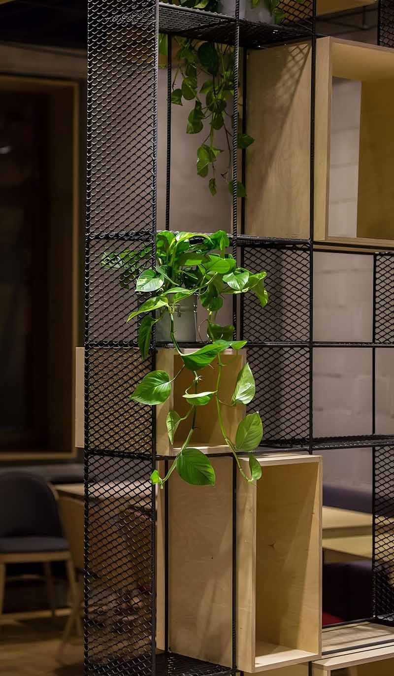 Decorative metal divider screen project with custom patterns for stylish interior partition design