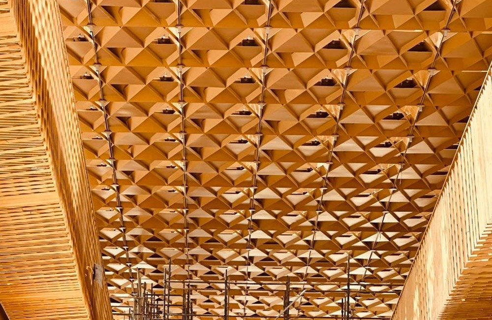 Riyadh Sports Boulevard pedestrian bridge facade system with custom metal architectural elements by TBK Metal