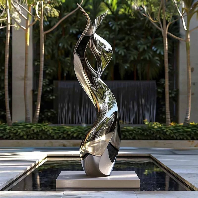 Stainless steel sculptures and artworks for contemporary architectural spaces