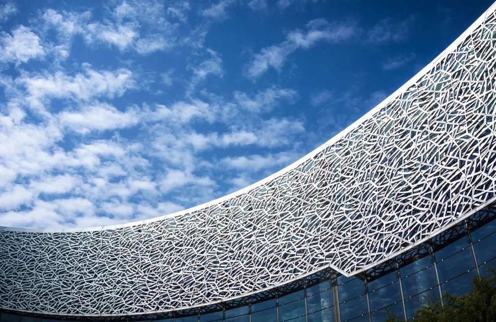Suzhou Cultural and Arts Centre featuring a distinctive leaf blade facade