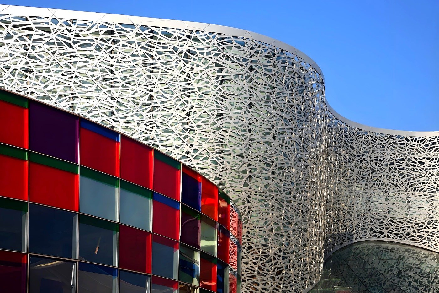 Suzhou Cultural and Arts Centre leaf blade facade project with custom architectural metal panels