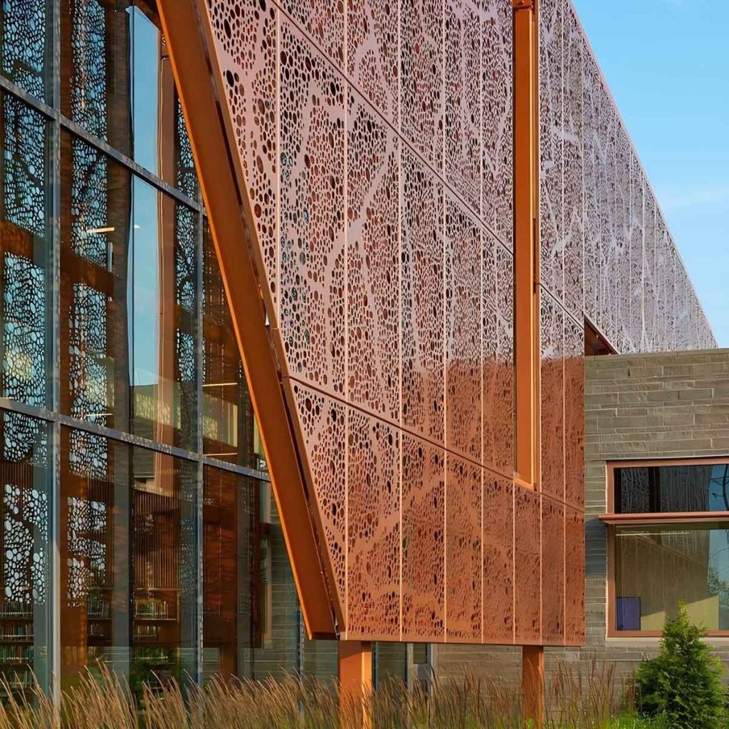 Corten steel facade wall cladding panels for architectural applications