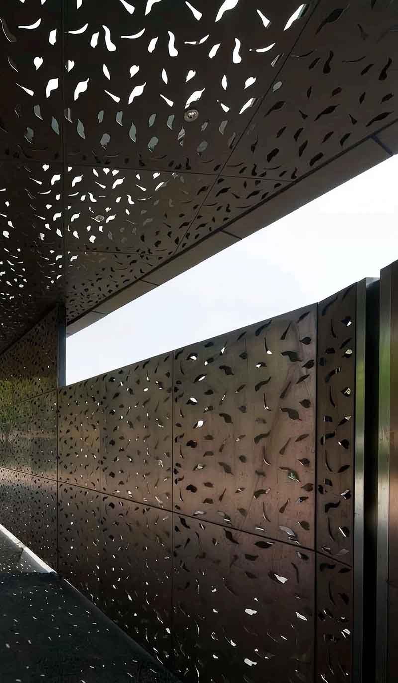 Custom copper cladding facade panels available in varied shapes, dimensions, surface finishes, and architectural profiles