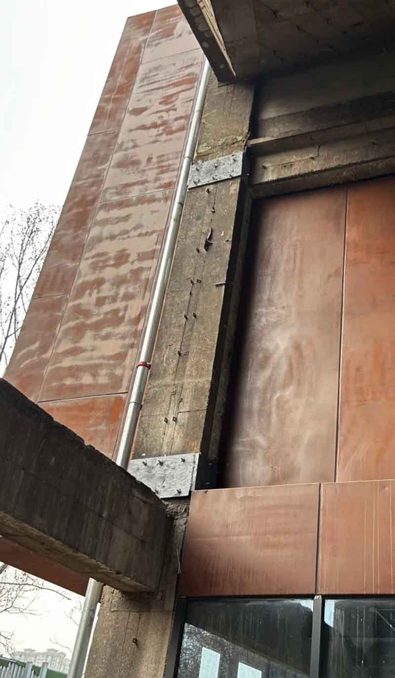 Customization options for Corten steel facade cladding panels