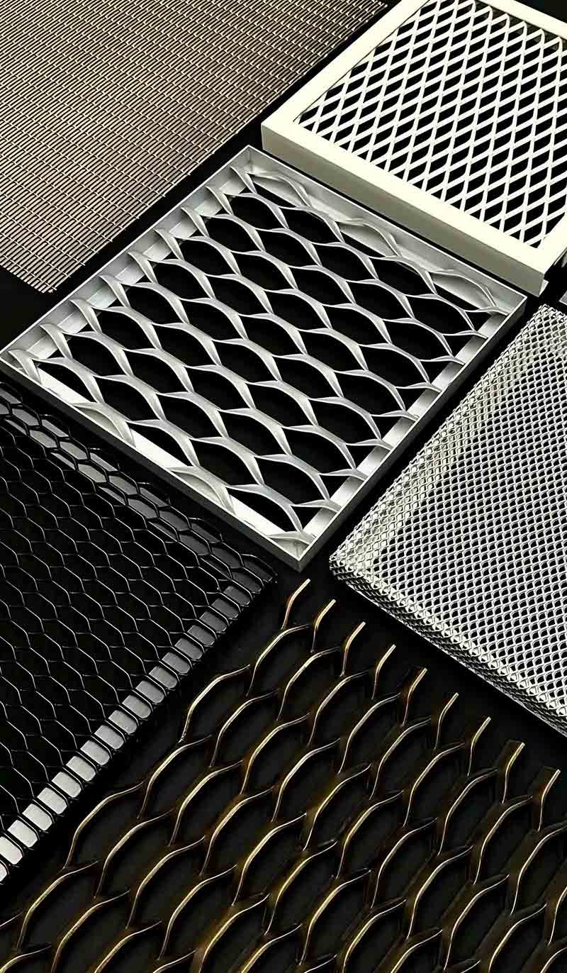 Custom expanded metal mesh ceiling panels with flexible design options