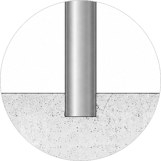 Embedded fixed bollard installation for secure vehicle control