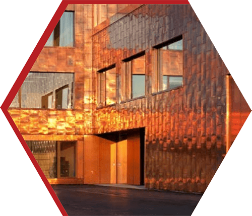 TBK Metal embossed pattern copper facade cladding panel for architectural exterior design