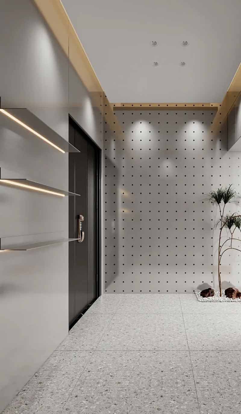 Modern aluminium composite facade wall cladding panels on commercial building exterior