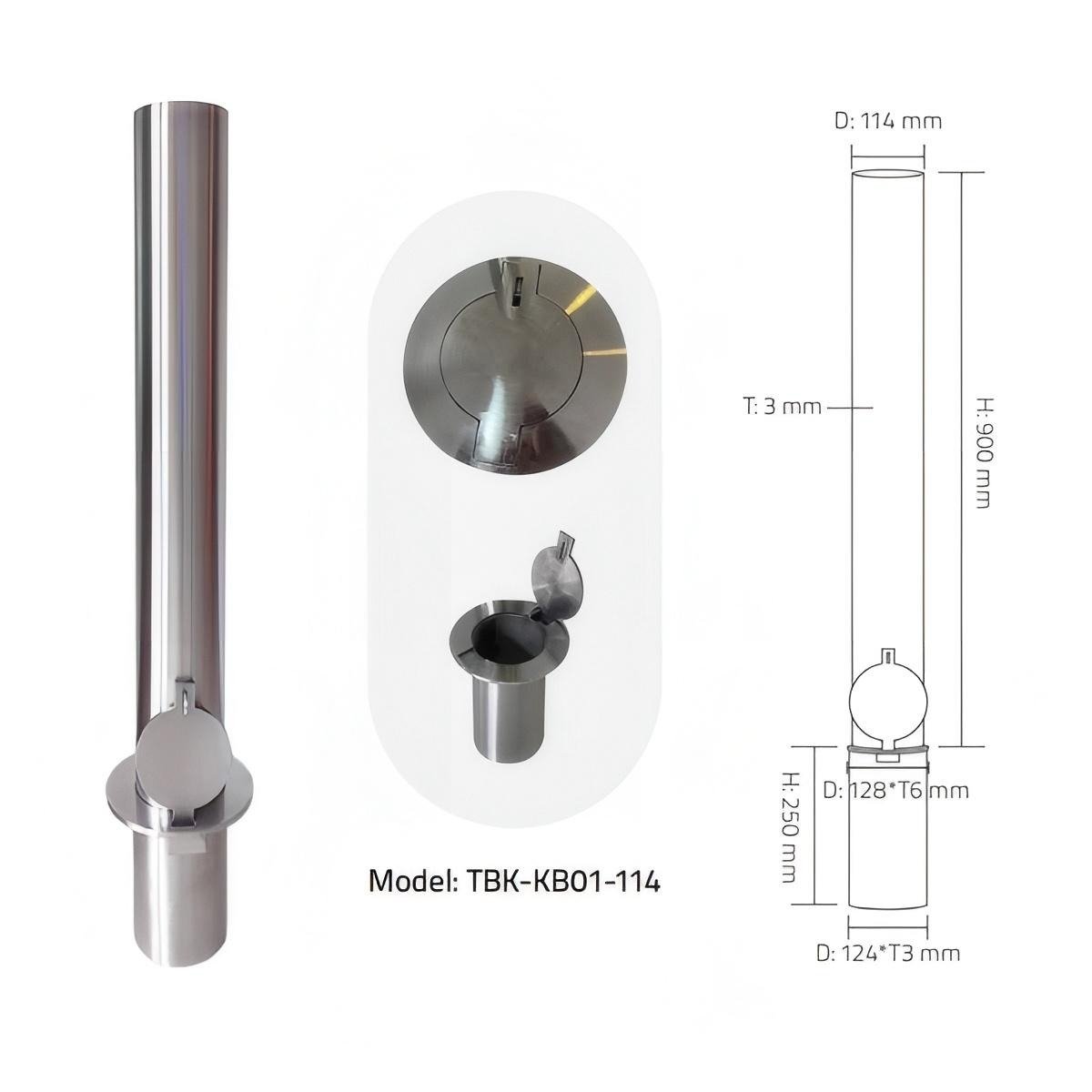 Stainless steel removable bollards for controlled vehicle access