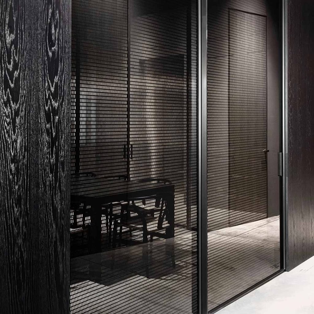 Perforated aluminium screen panels with decorative patterns for modern architectural applications