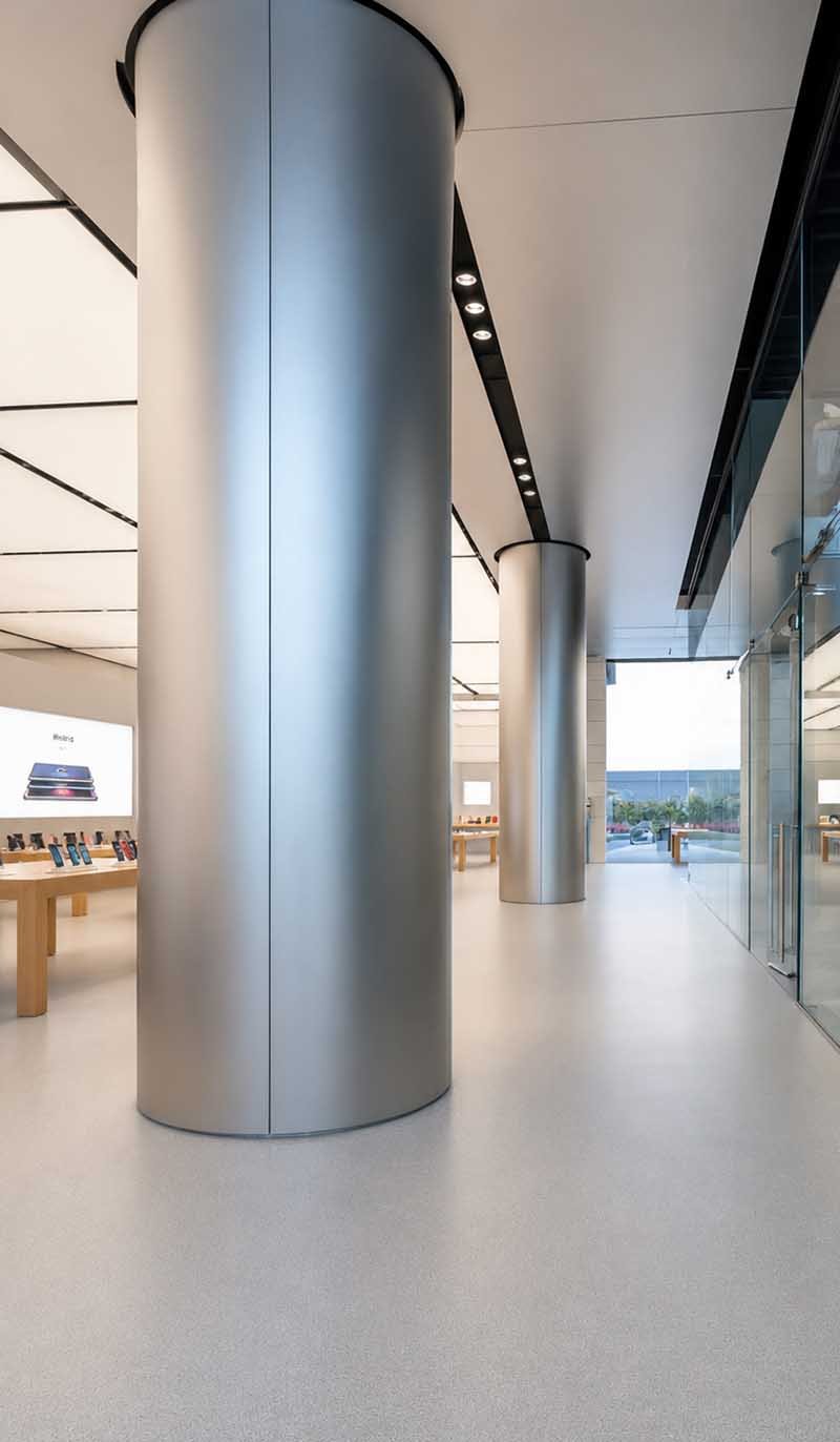 Aluminium column wraps for architectural project applications