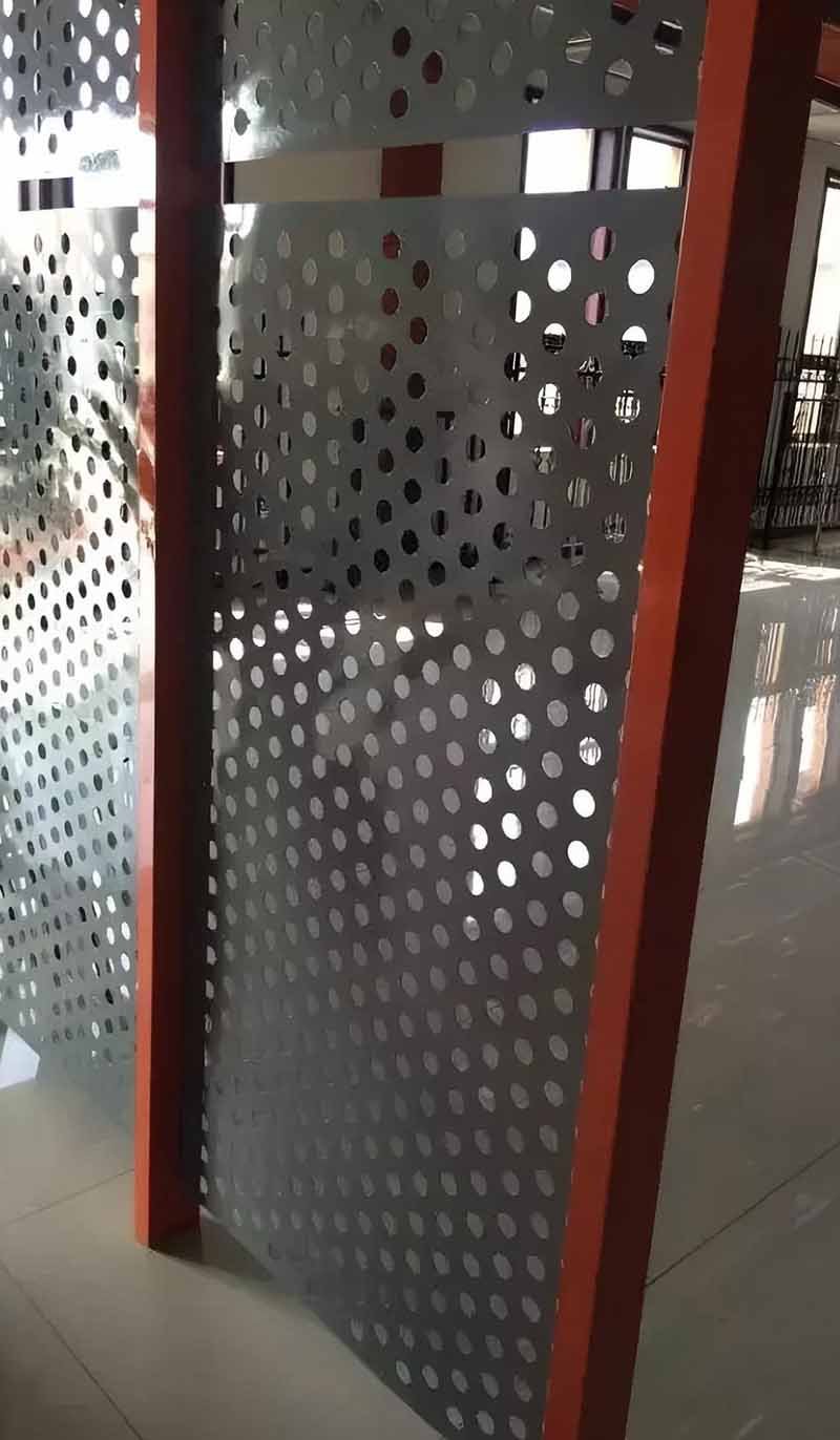 Aluminium perforated metal screen panels applied to a modern architectural exterior design