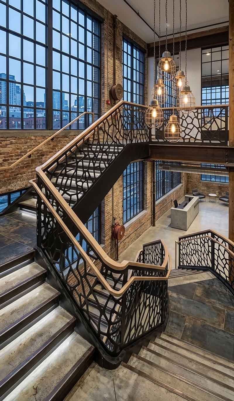 CNC laser-cut metal railing for custom architectural projects