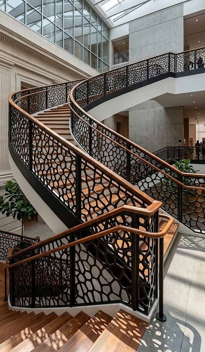 Custom CNC laser-cut metal railing for project-specific balustrade applications