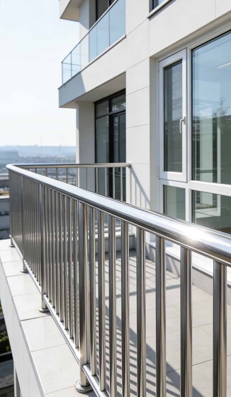 Custom stainless steel balustrades and railings in a completed architectural project